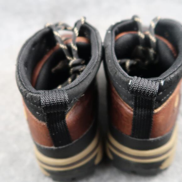 Timberland Shoes Kids 2.5 Hiking Boots Outdoor Leather Ankle Lace Up Brown Black - Picture 14 of 14